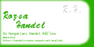 rozsa handel business card